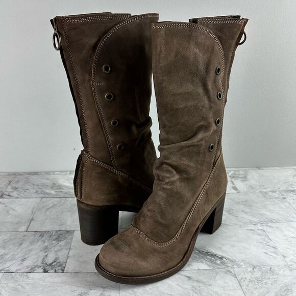 New Area Forte Anthropologie Nautilus mid calf nubuck boots sz 39 Italy - Picture 1 of 13